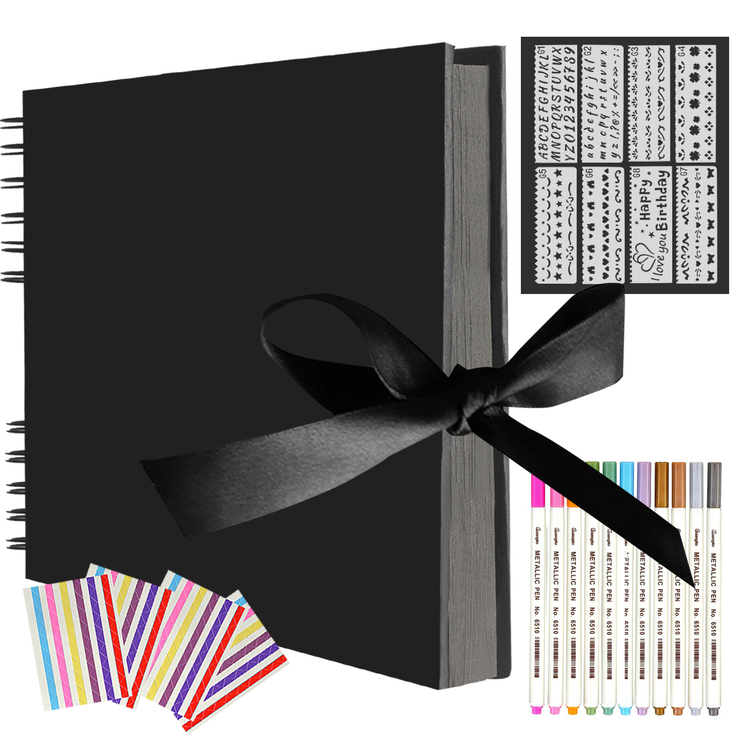 FUNVCE Photo Albums Scrapbook 80 Black Pages Photo Album 40sheets 30.48 x22.8cm Photo Book for Baby Valentine's Day Birthday Gift DIY Craft